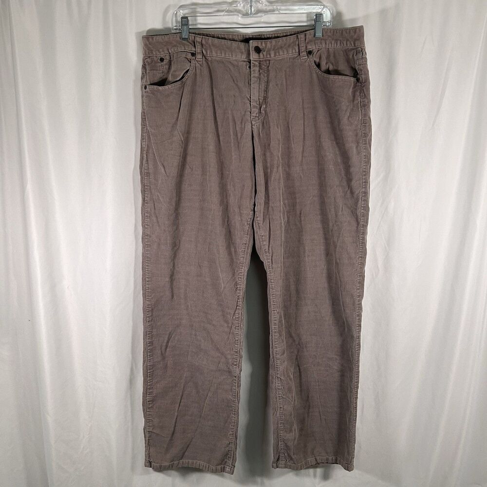 Talbots Corduroy Pants Women's 18W Brown Heritage Cotton Blend High Rise